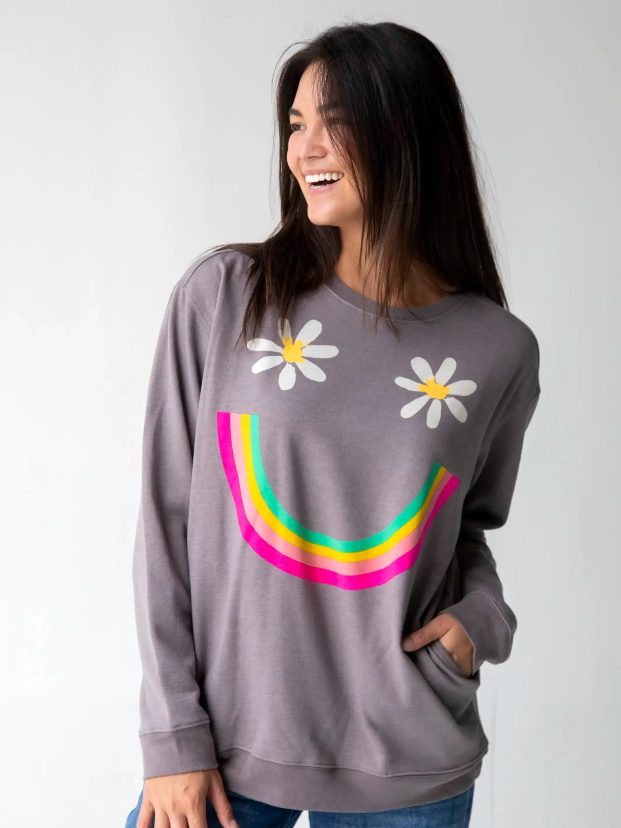 Comfy Pocket Sweatshirt - Smiley