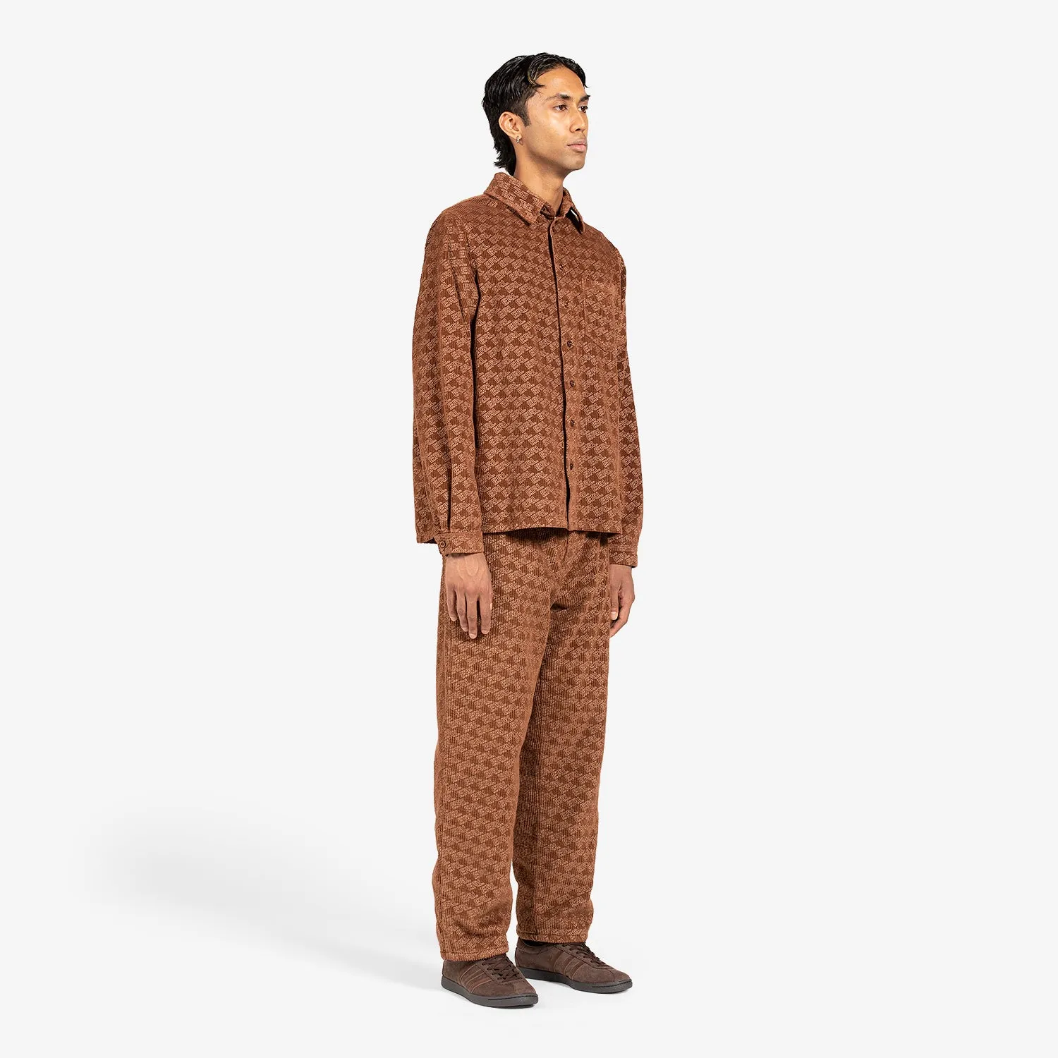 Corduroy Embossed Pant Woven Brown