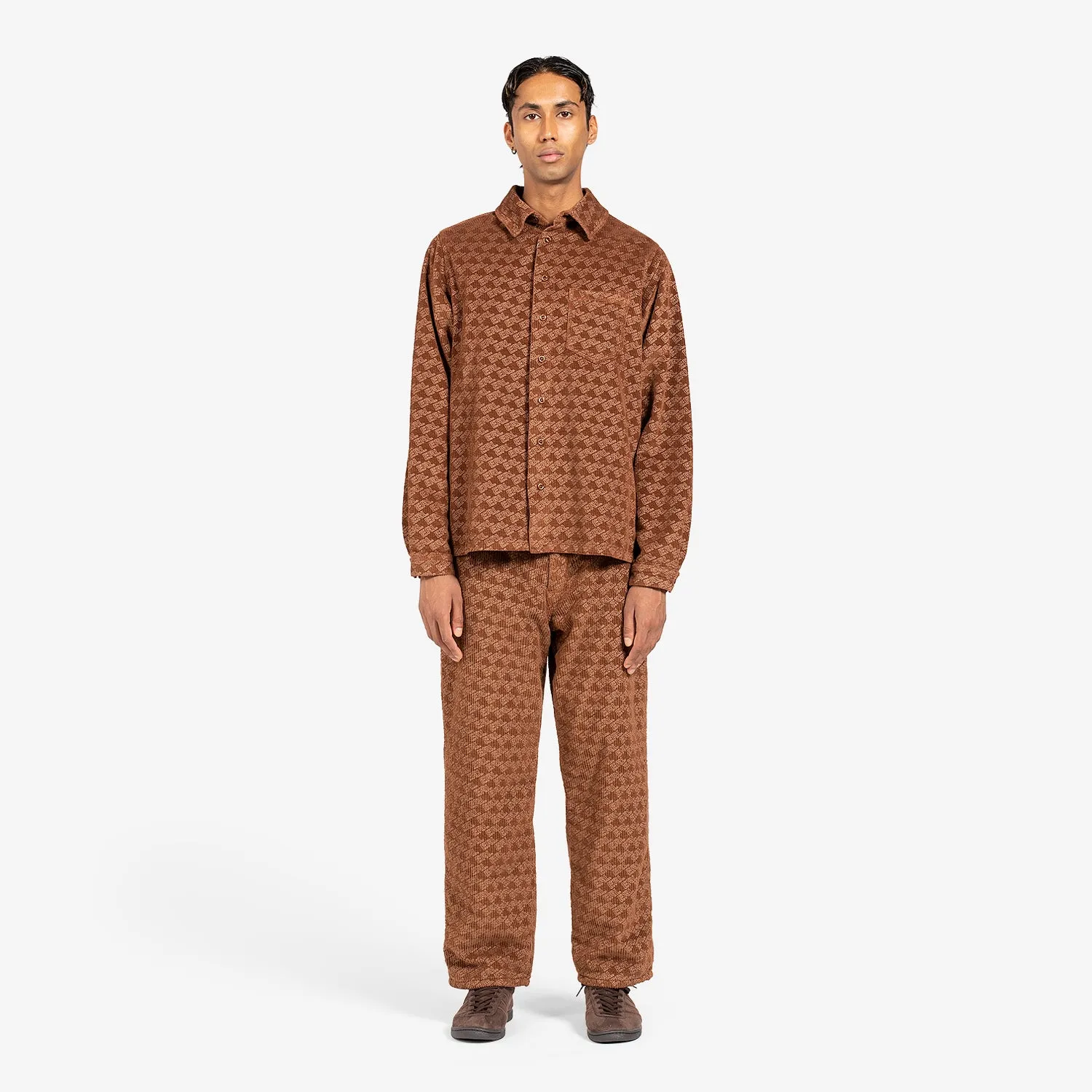 Corduroy Embossed Pant Woven Brown