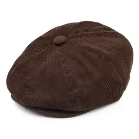 Corduroy Newsboy Cap Brown Wholesale Pack