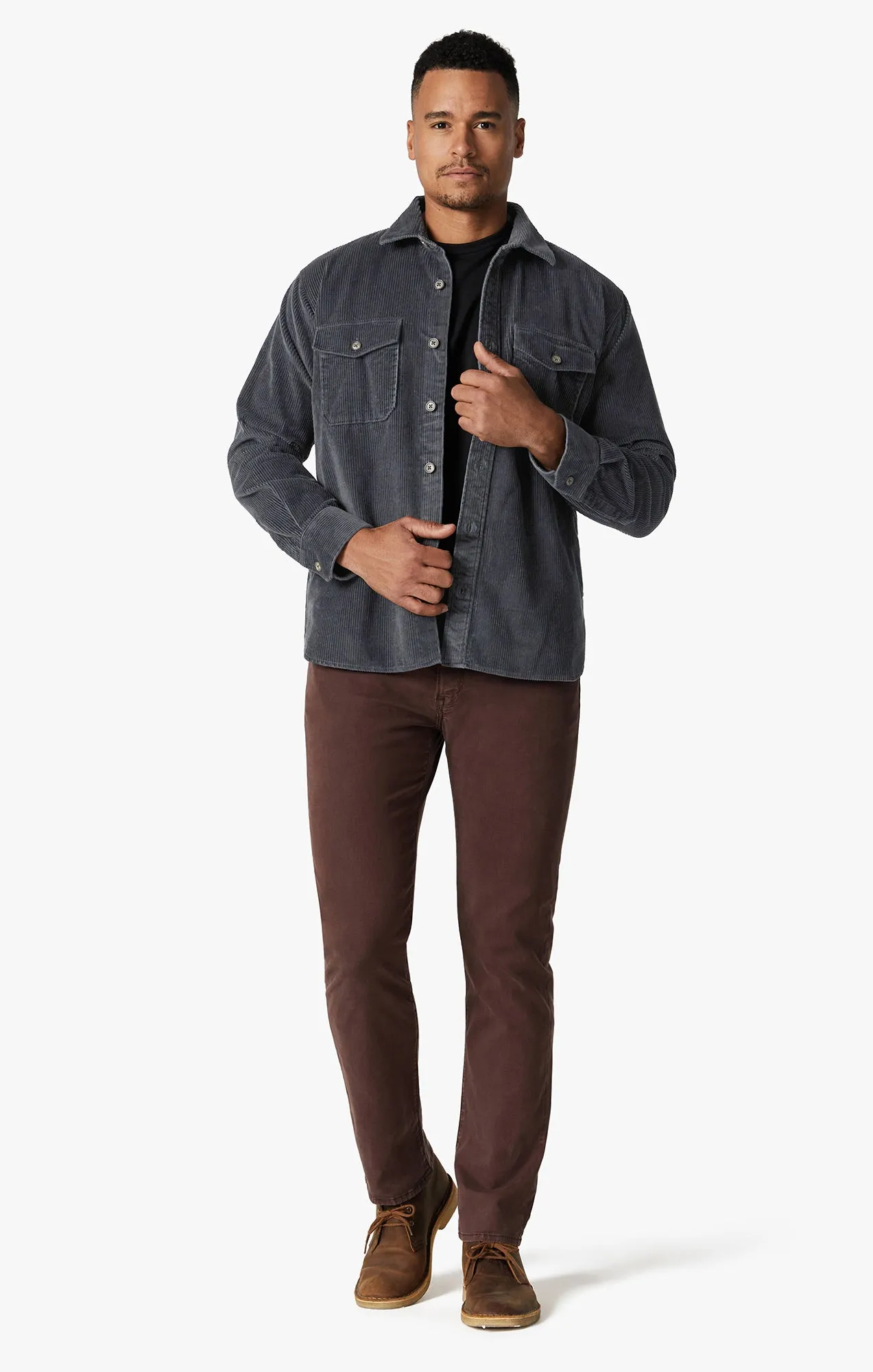 Corduroy Overshirt In Iron Gate