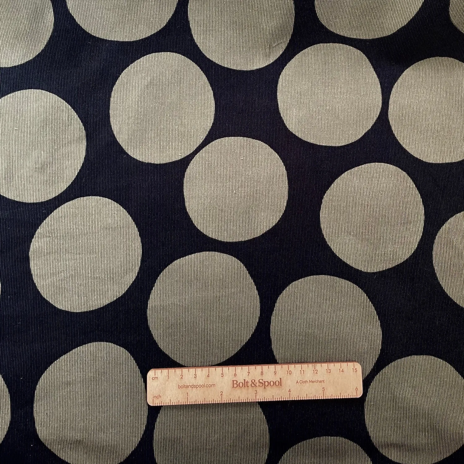 Cosmo Corduroy - Polka Dots Navy / Taupe