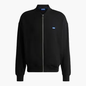 Cotton-Terry Zip Up Tracksuit Sweatshirt With Blue Logo Patch