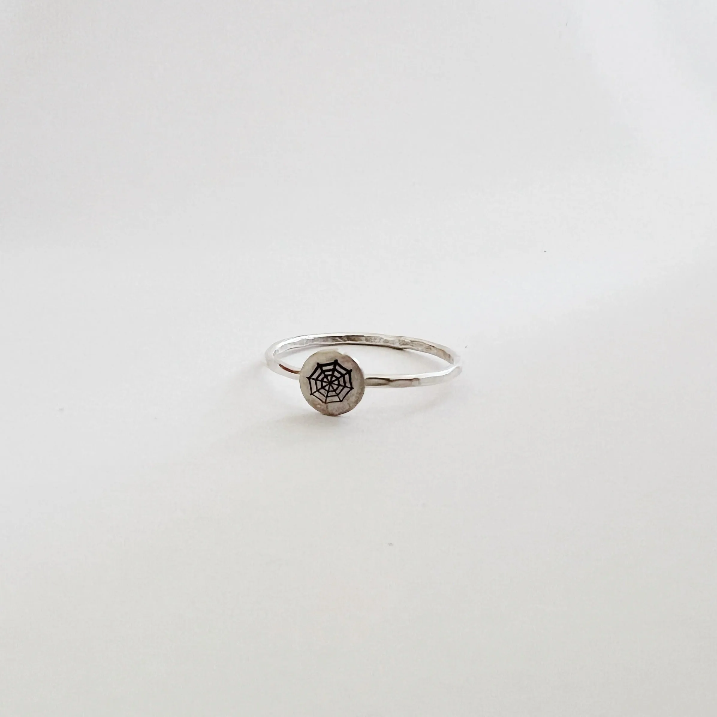 Dainty Spider Web Stacking Ring in Sterling Silver