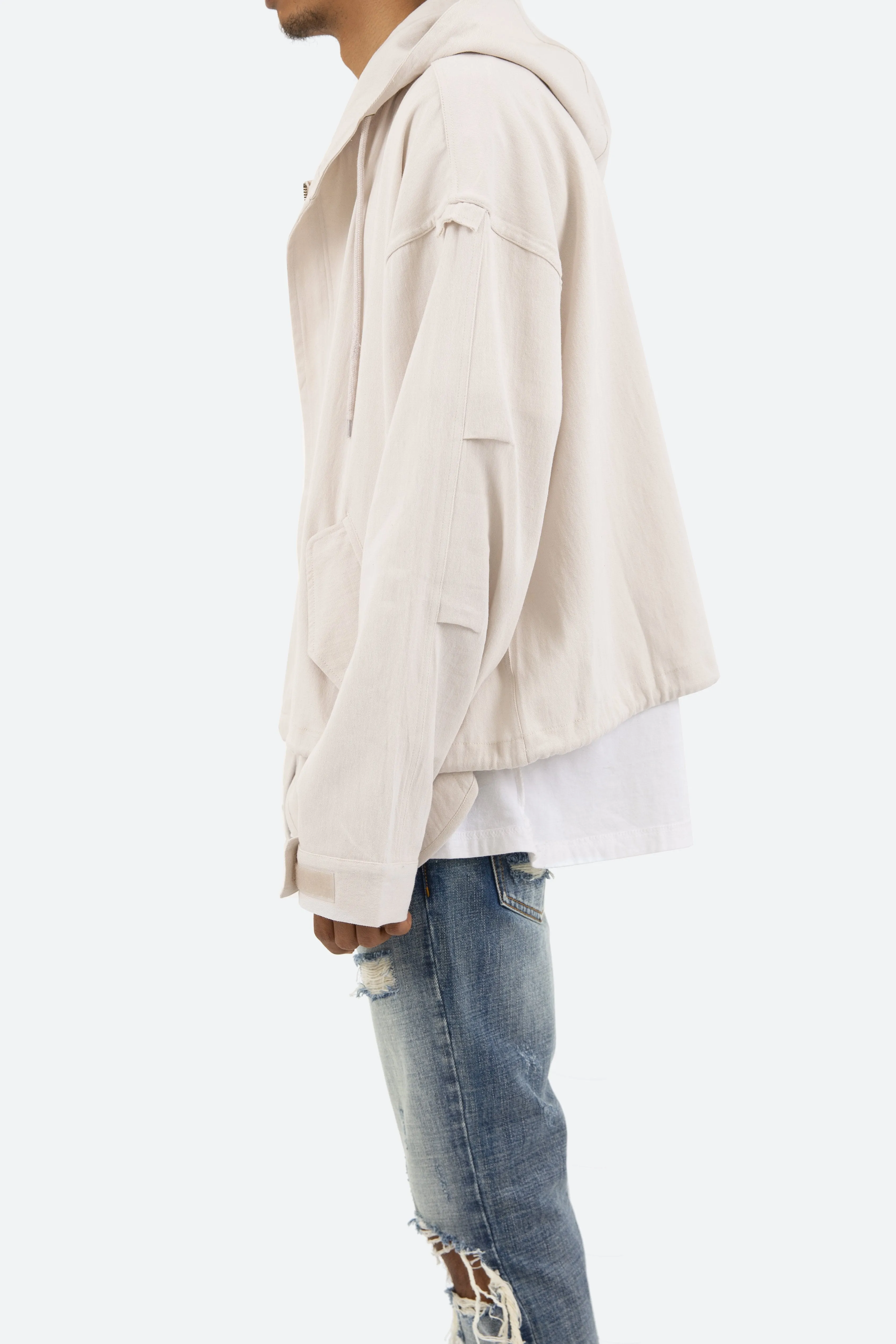 Deconstructed Twill Jacket - Pale Tan