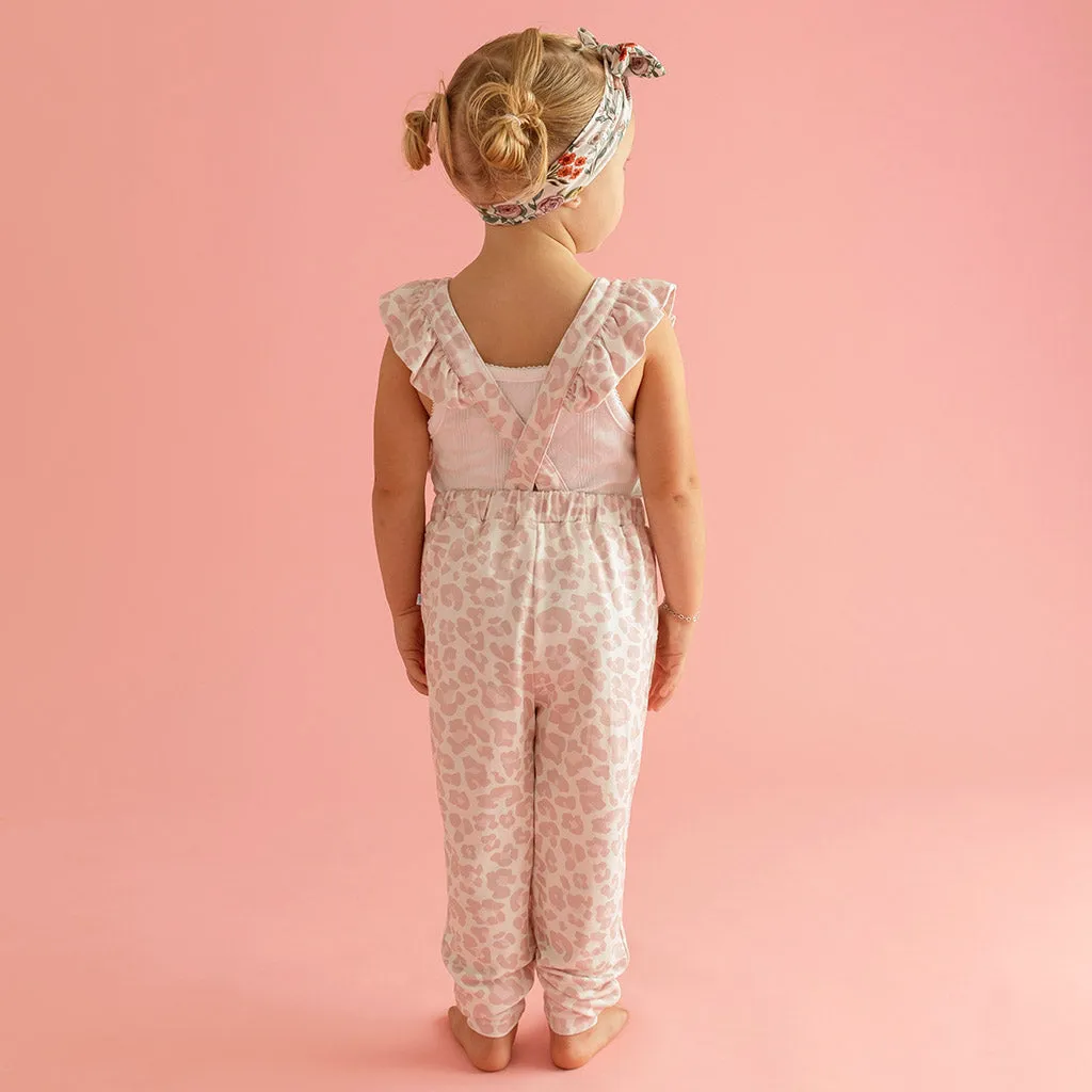 Delaney French Terry Ruffled Overalls