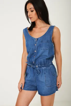 Denim Blue Playsuit Ex Brand