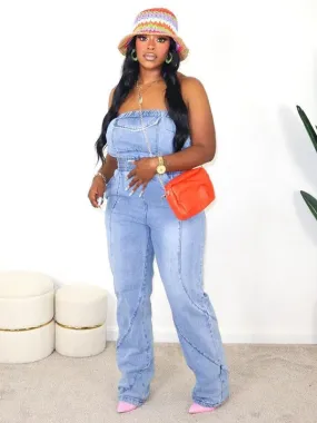 Denim Light Wash Jumpsuit