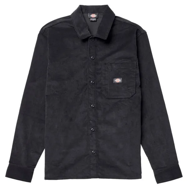 Dickies Long Sleeve Relaxed Fit Corduroy Work Shirt Black