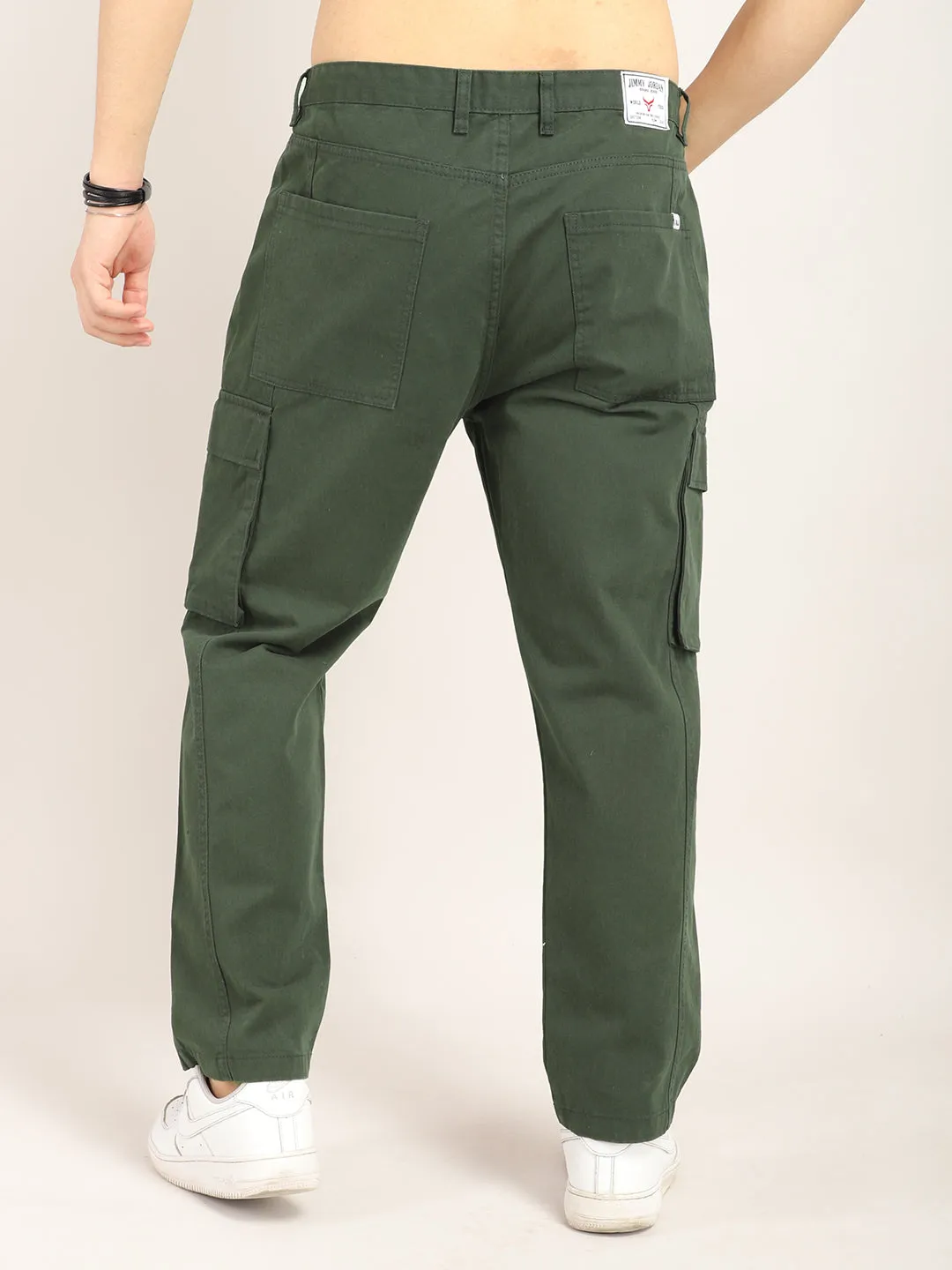 Drippy Green Cotton Twill Plus Size Cargo