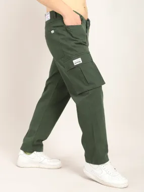 Drippy Green Cotton Twill Plus Size Cargo