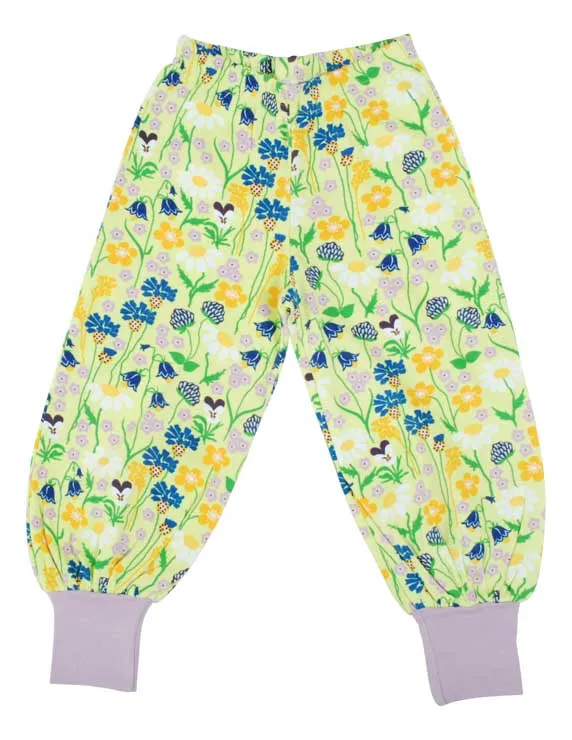 DUNS Baggy Pants - Midsummer Flowers Green