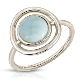 Eclipse Ring- Silver in Larimar