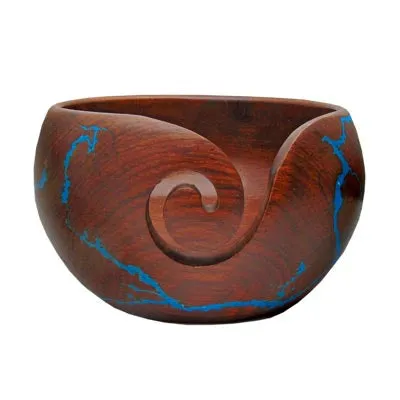 Estelle Sheesham Yarn Bowl with Resin Inlaid