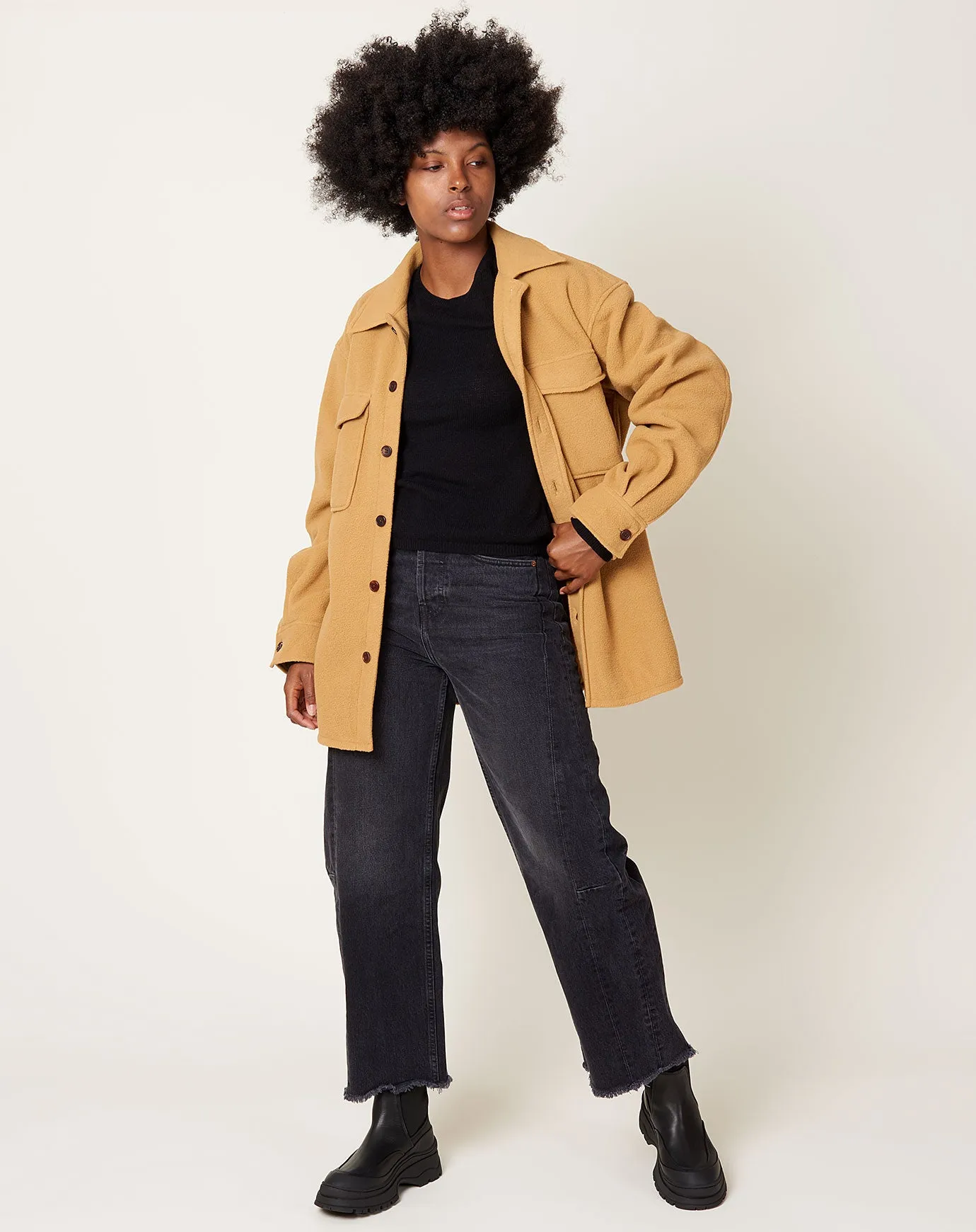 Fleece Overshirt in Honey