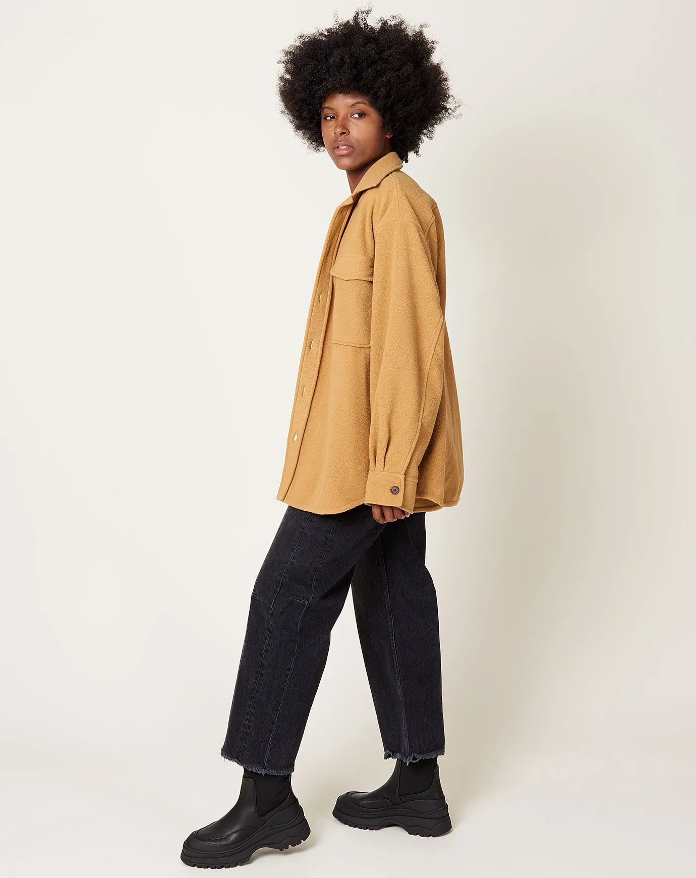 Fleece Overshirt in Honey