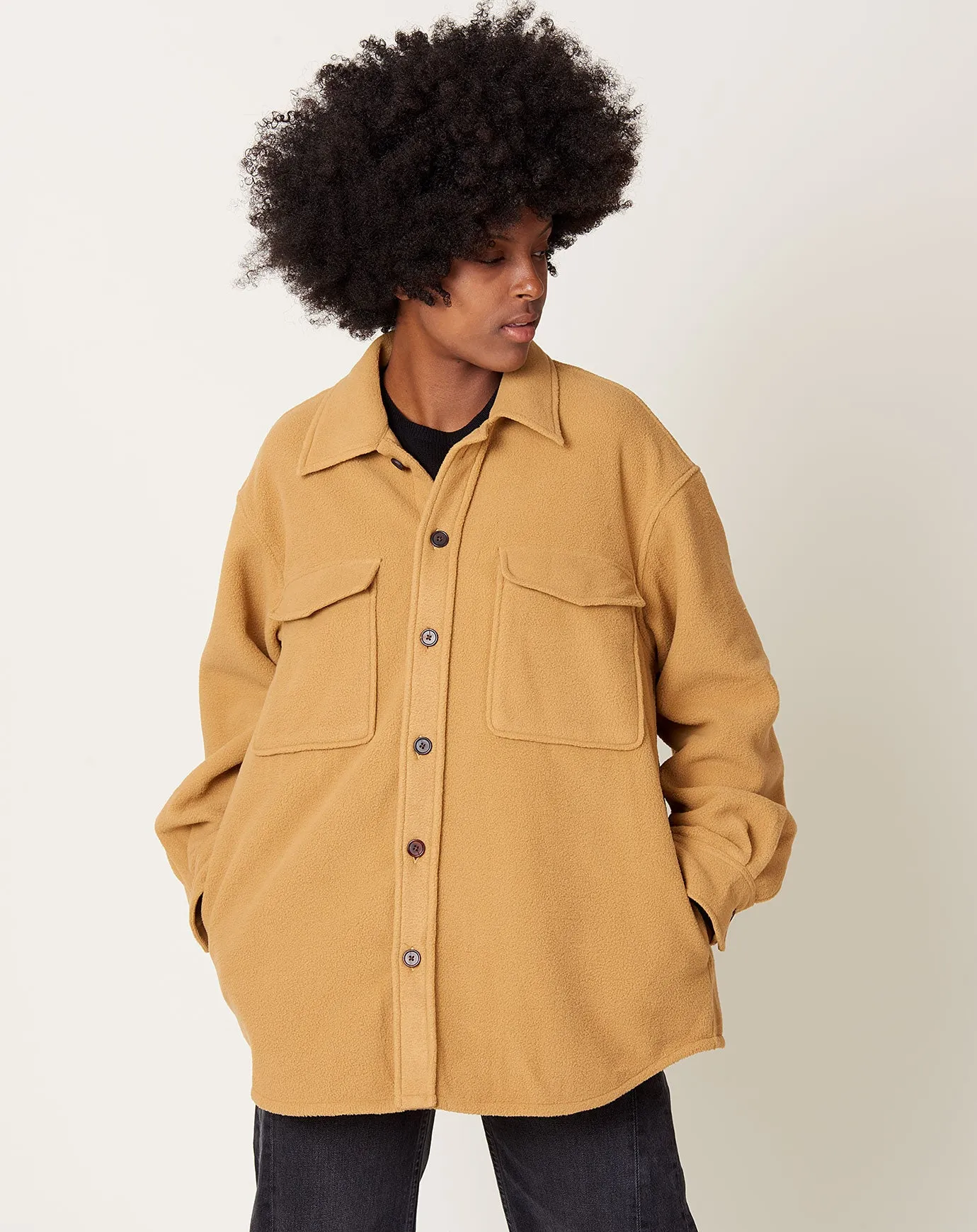 Fleece Overshirt in Honey