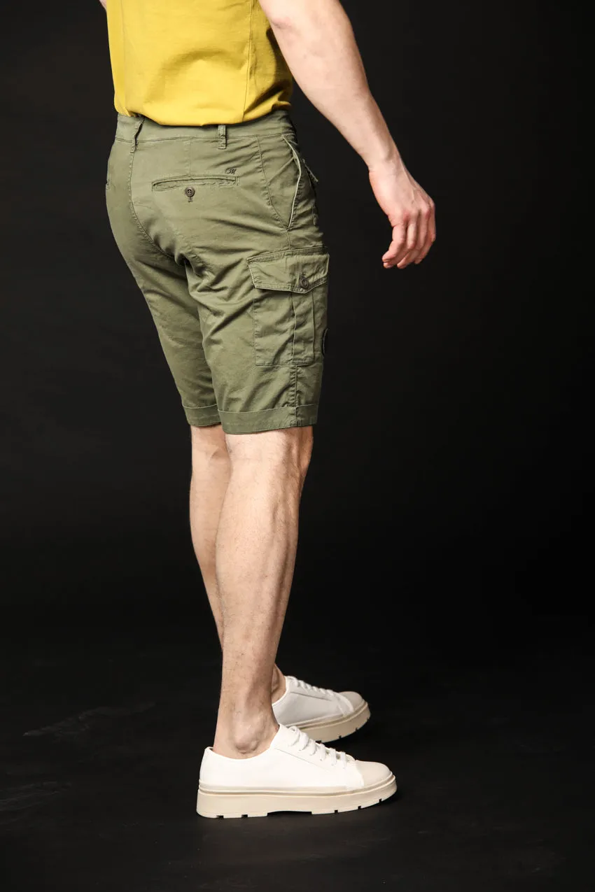 George men's cargo bermuda in stretch cotton limited edition  carrot fit