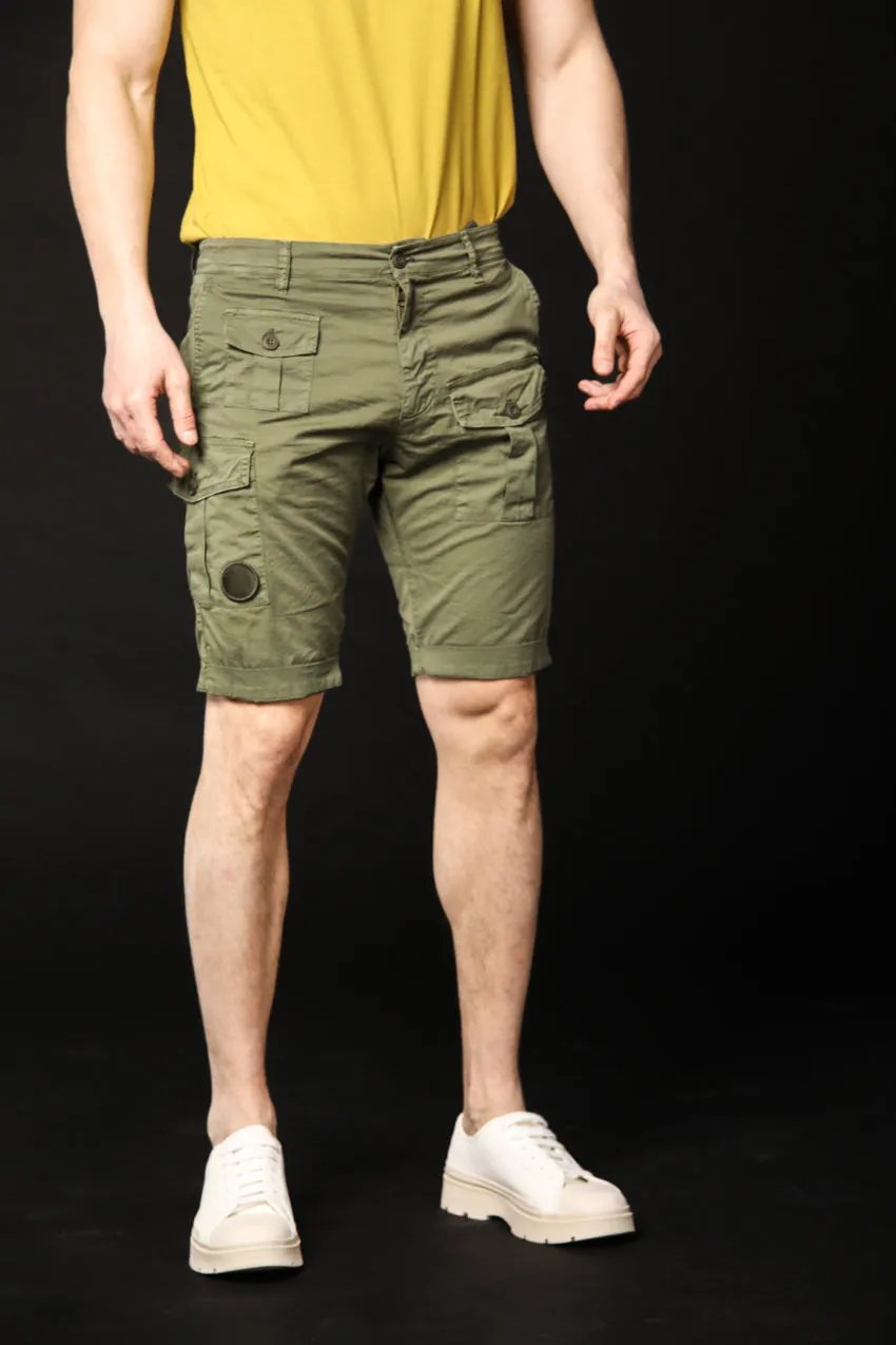 George men's cargo bermuda in stretch cotton limited edition  carrot fit