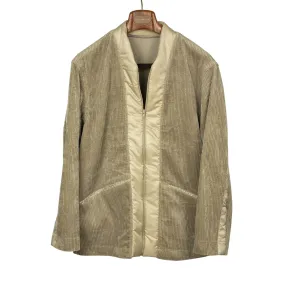 Haori zip jacket in beige cotton corduroy