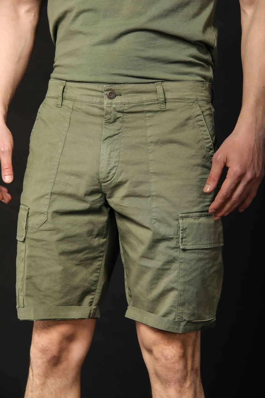 Havana men's cargo bermuda limited edition in stretch cotton  carrot fit ①