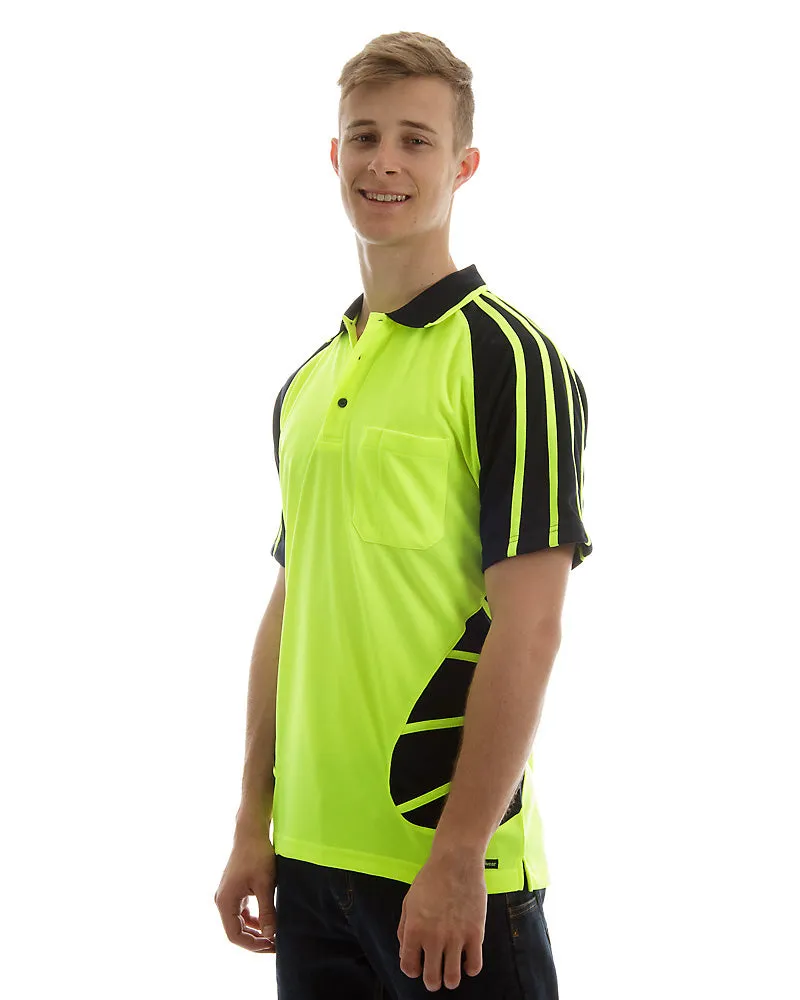 Hi Vis Spider Short Sleeve Shirt - Lime/Navy