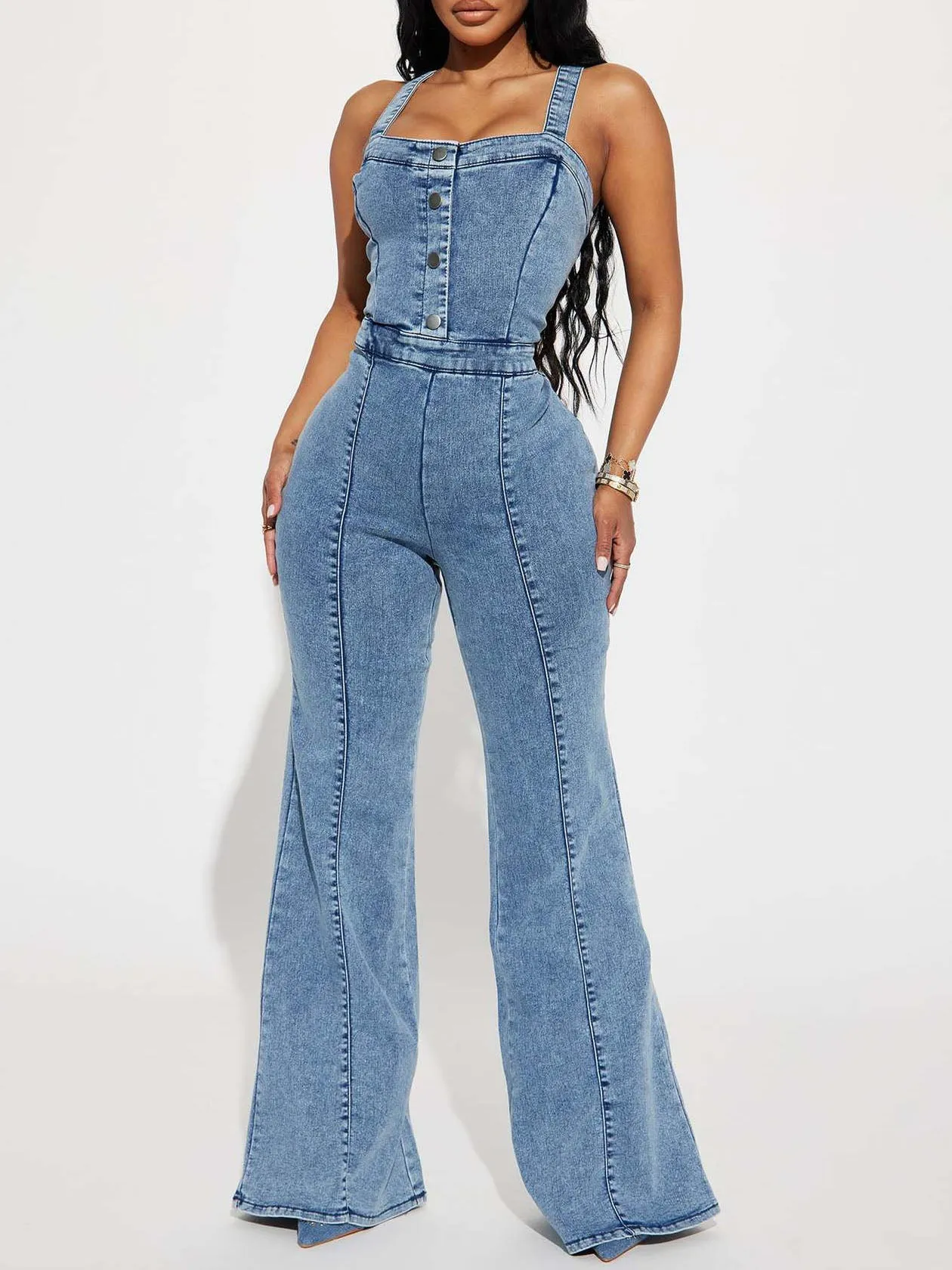 High Waist Denmin Jumpsuits