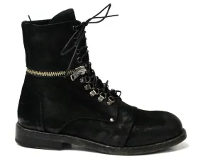 HILL Suede Black laced Boot