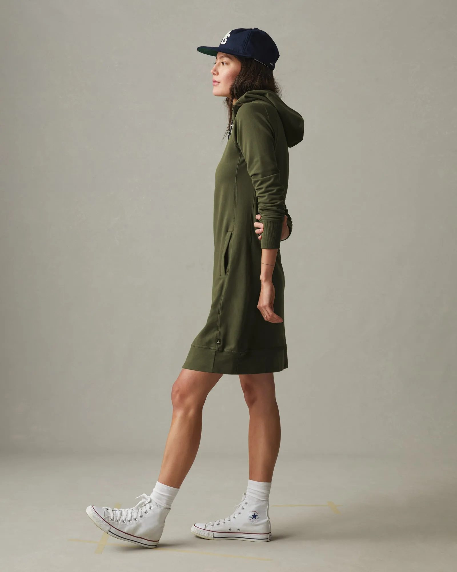 Hoodie Dress - Moss