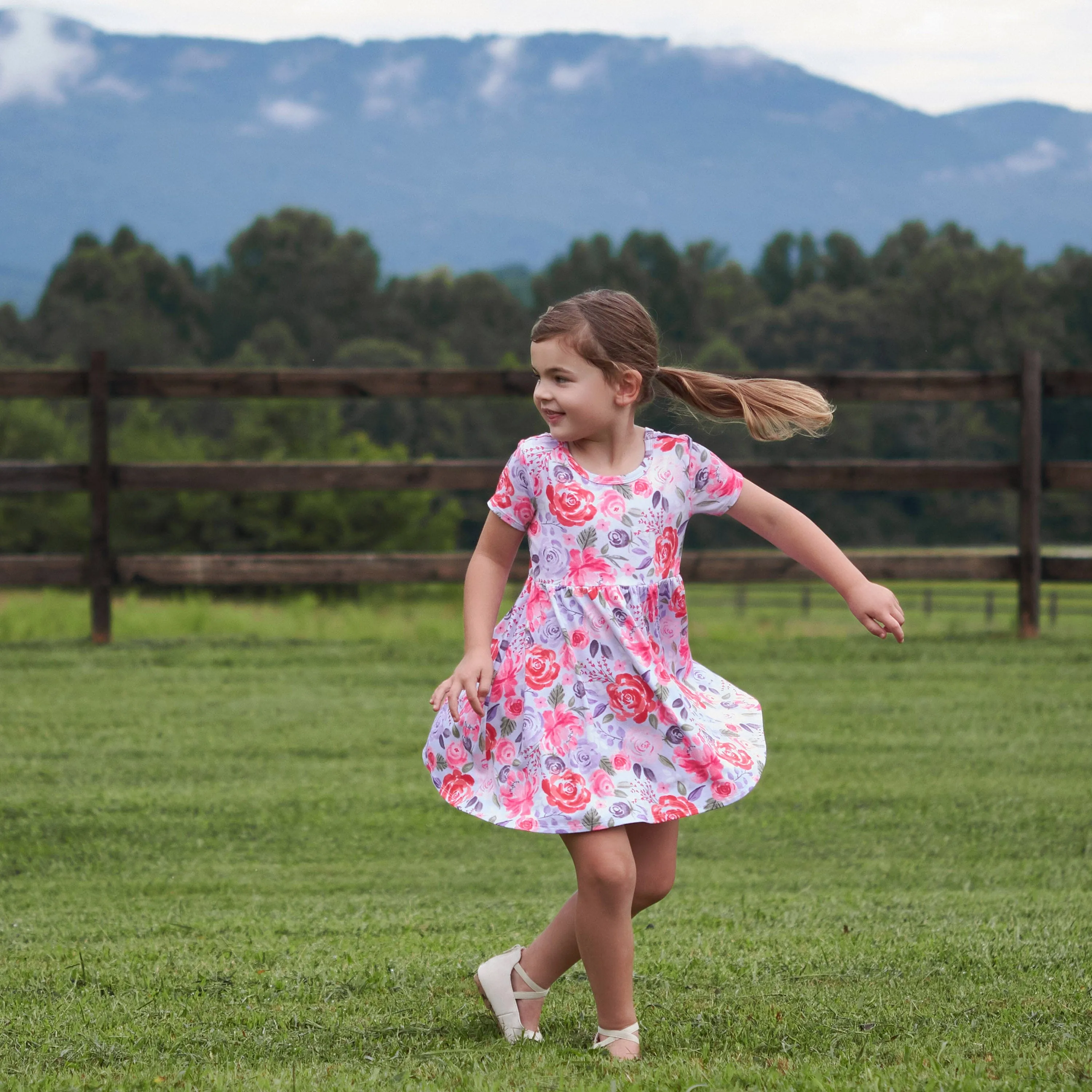 Infant & Toddler Girls Lilac Garden Buttery Soft Viscose Made from Eucalyptus Twirl Dress