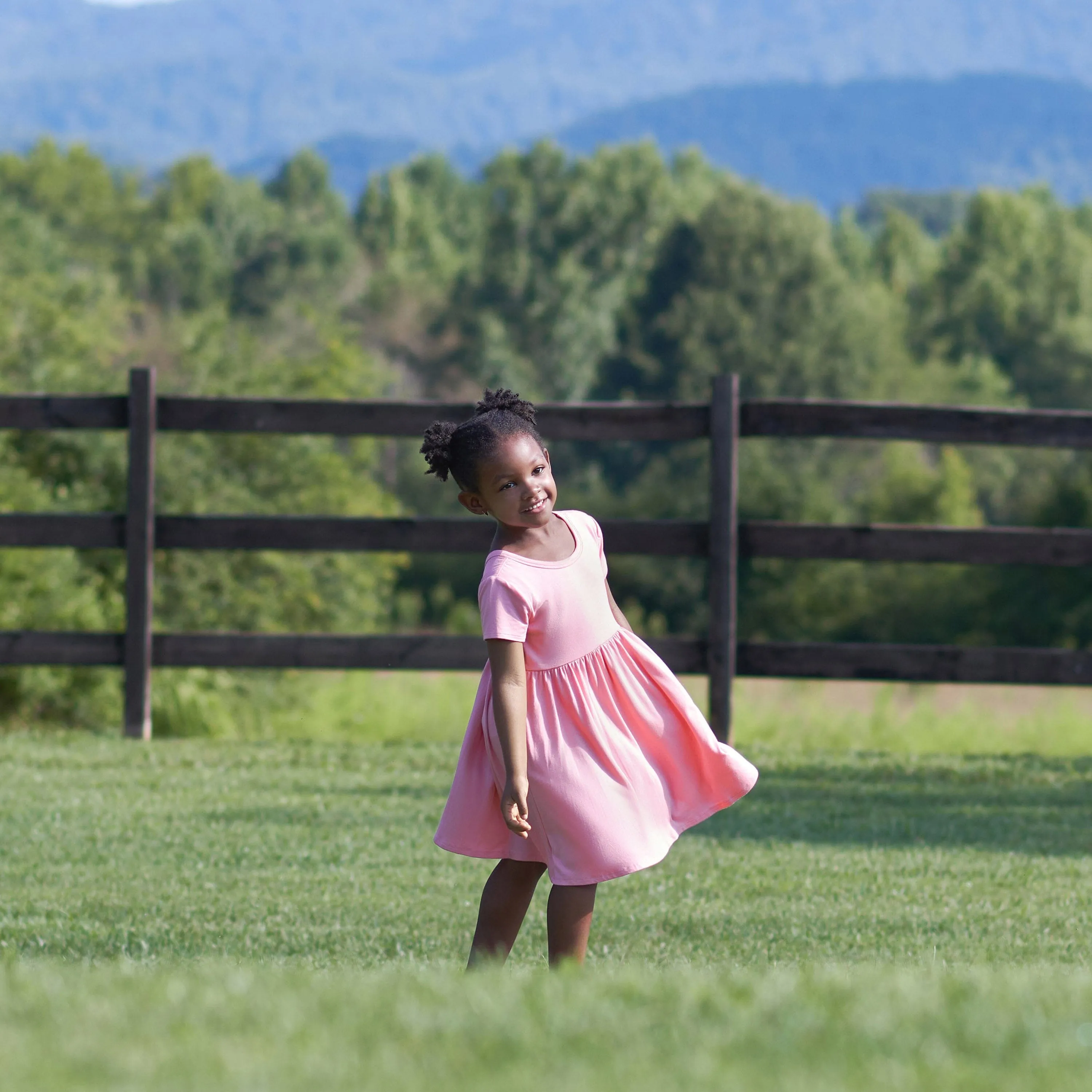 Infant & Toddler Girls Pink Lemonade Buttery Soft Viscose Made from Eucalyptus Twirl Dress