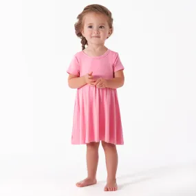 Infant & Toddler Girls Pink Lemonade Buttery Soft Viscose Made from Eucalyptus Twirl Dress