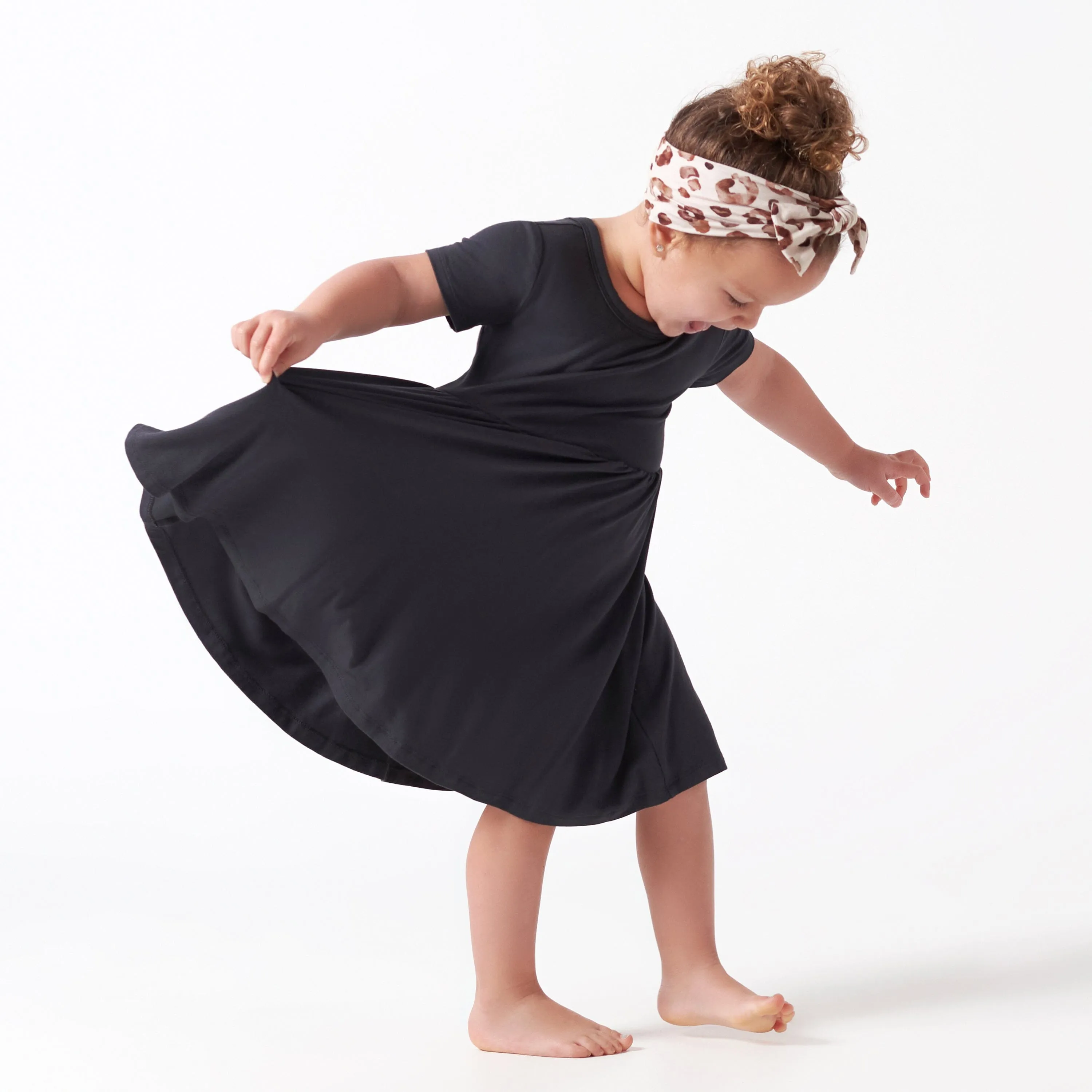 Infant & Toddler Girls Shadow Buttery Soft Viscose Made from Eucalyptus Twirl Dress