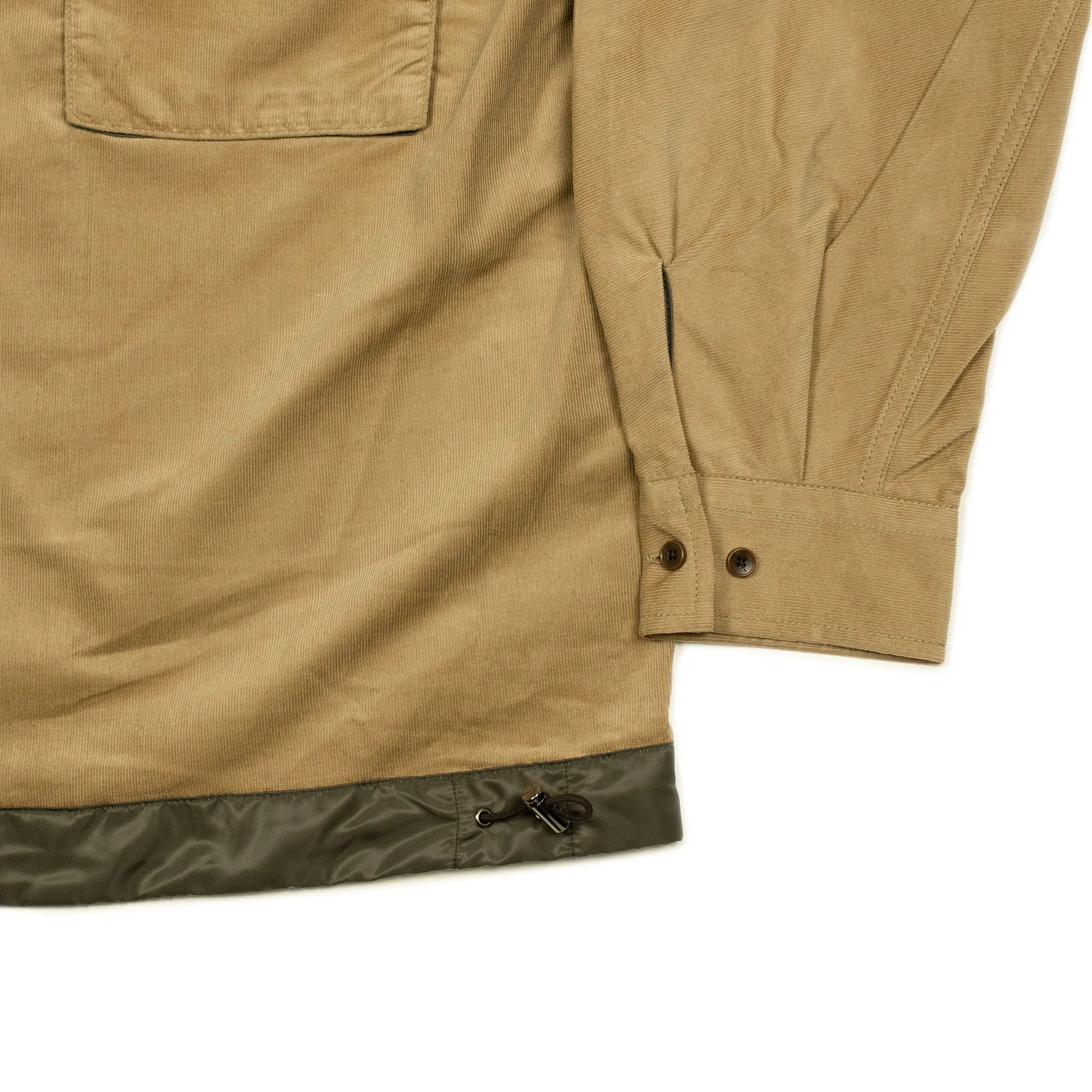 Kimono sleeve overshirt in cotton micro-corduroy