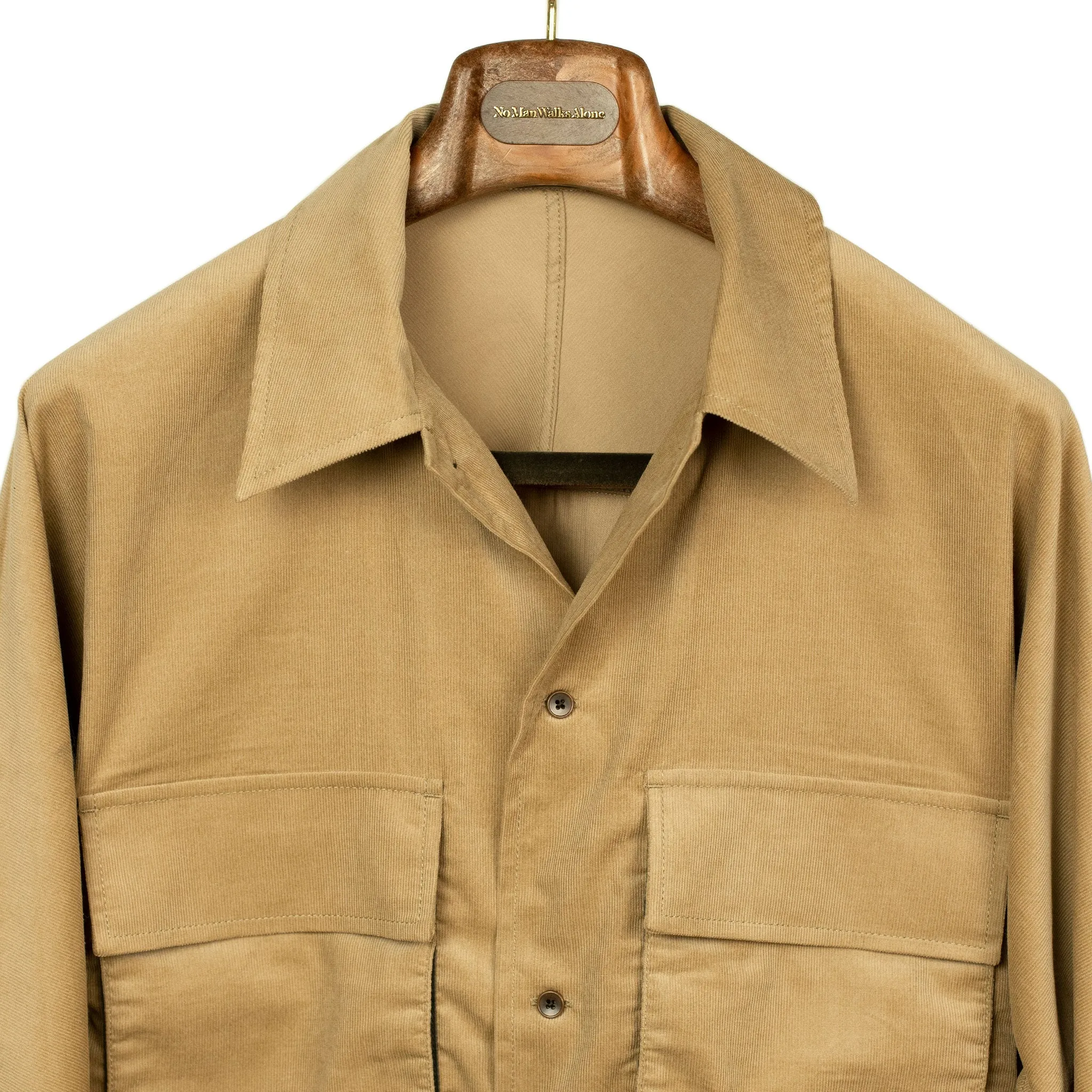 Kimono sleeve overshirt in cotton micro-corduroy