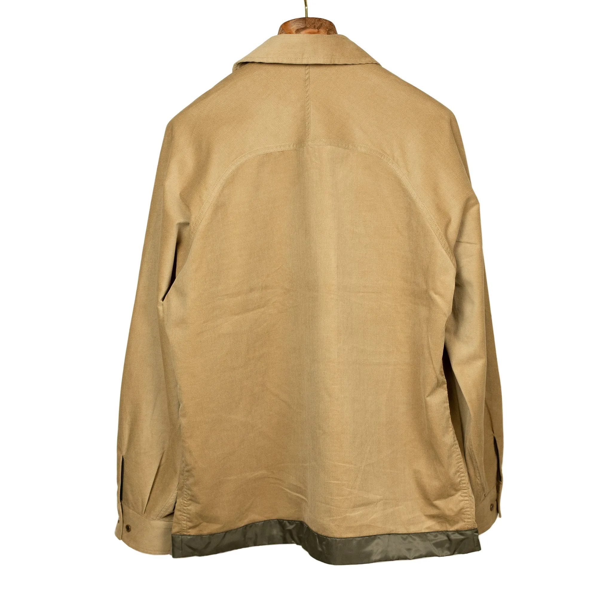 Kimono sleeve overshirt in cotton micro-corduroy