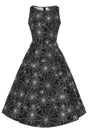 Lady Vintage Hepburn Dress in Spider Webs