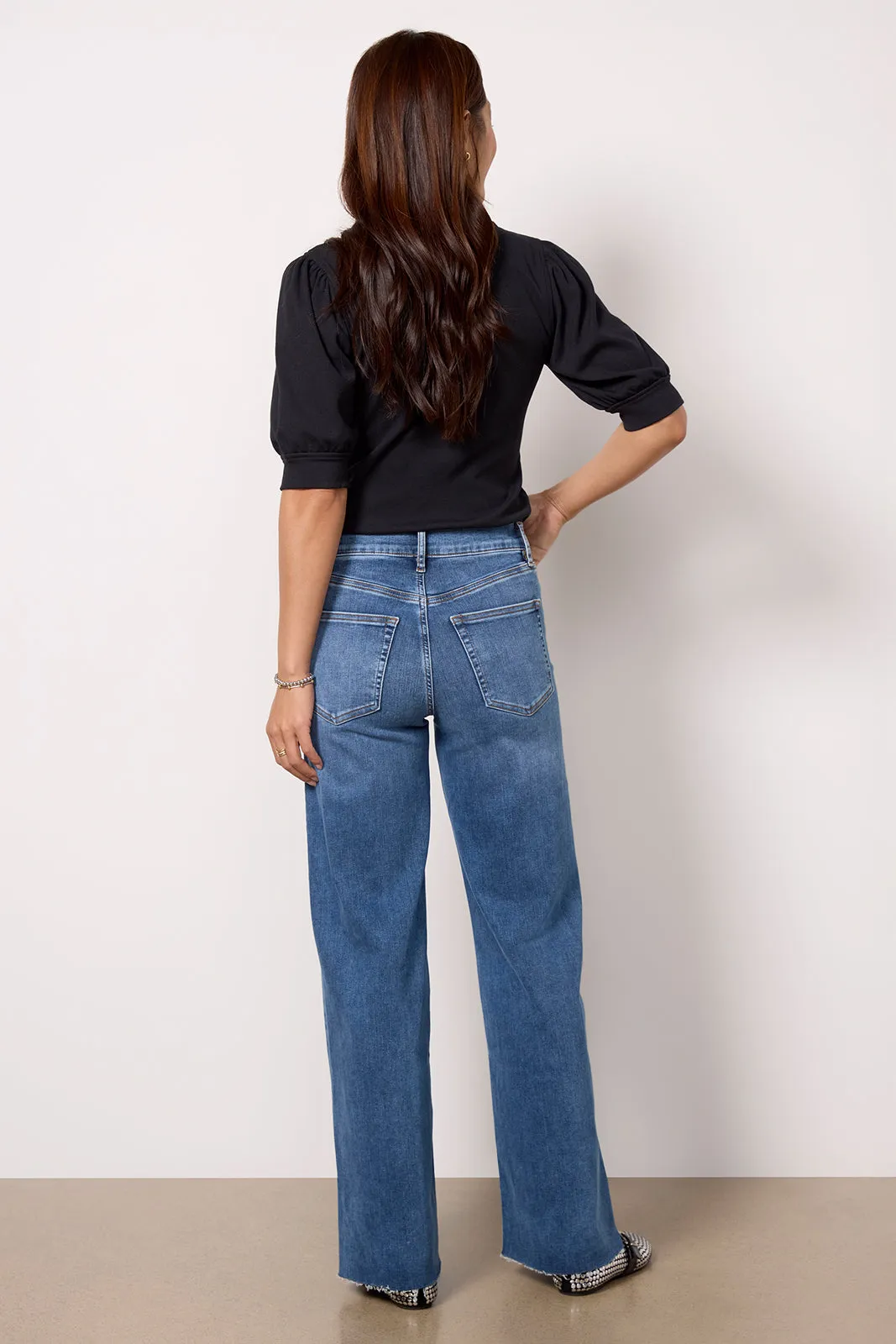 Le Slim Palazzo Raw Fray