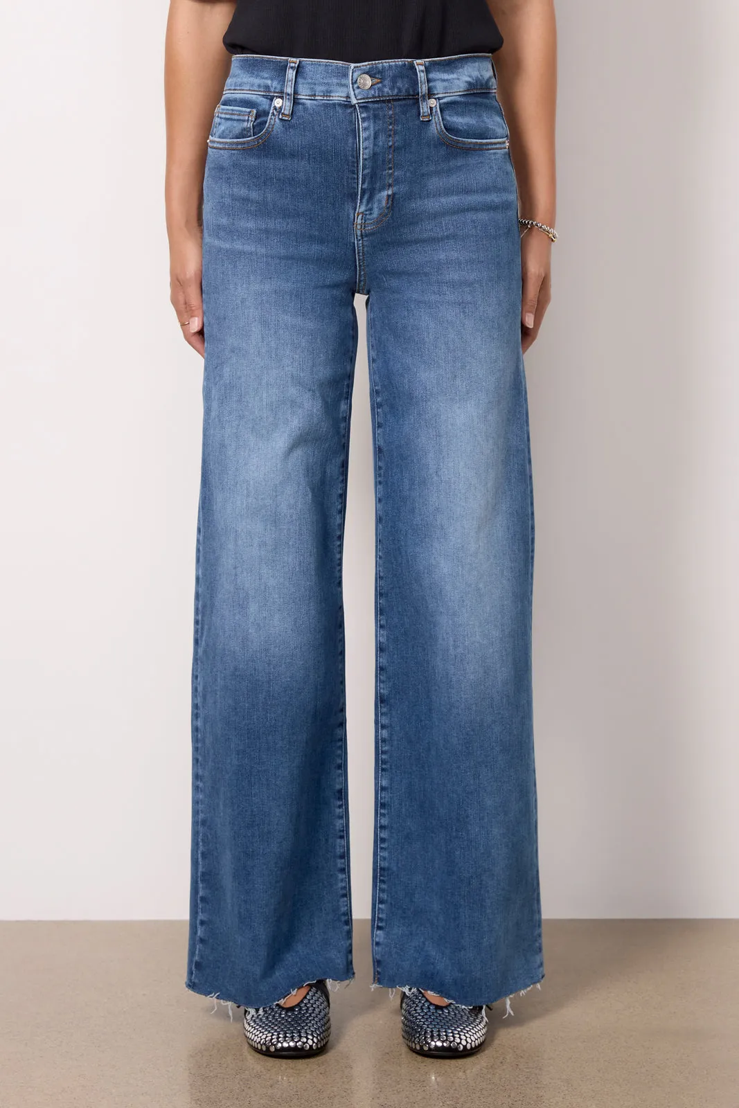 Le Slim Palazzo Raw Fray