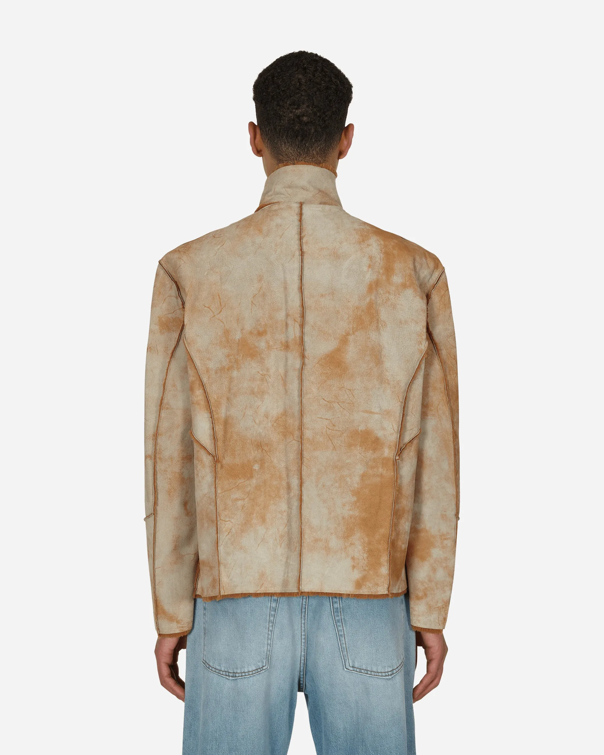 Leather Sherpa Jacket Beige