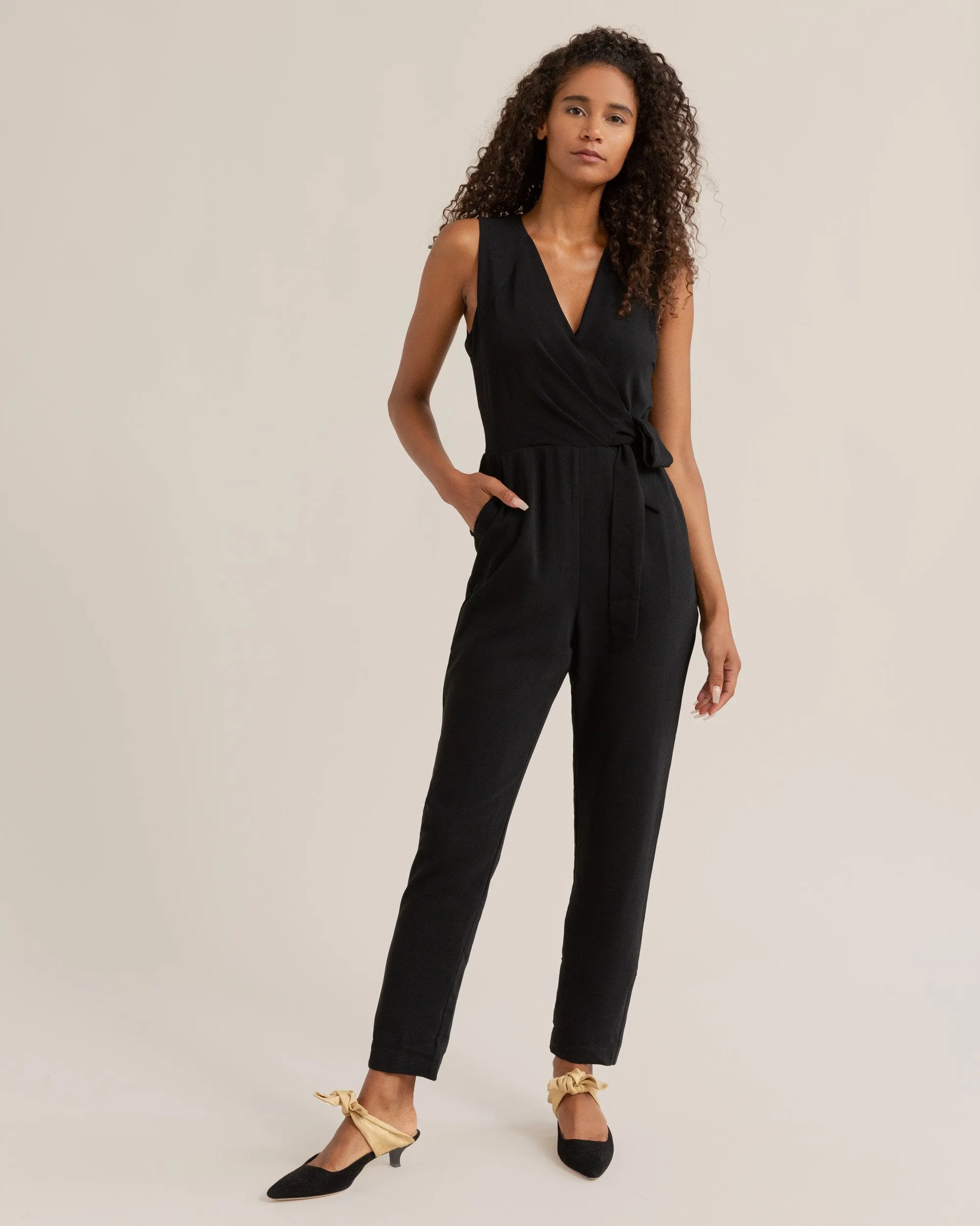 Lena Sleeveless V-Neck Jumpsuit