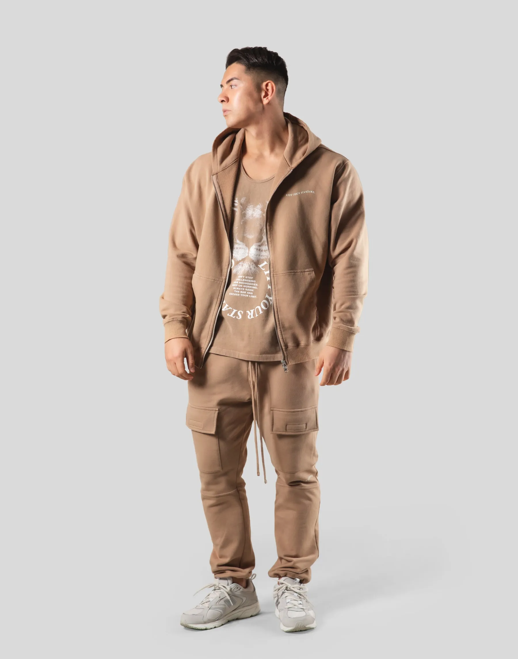 Lion Ring ZipUp Hoodie - Beige