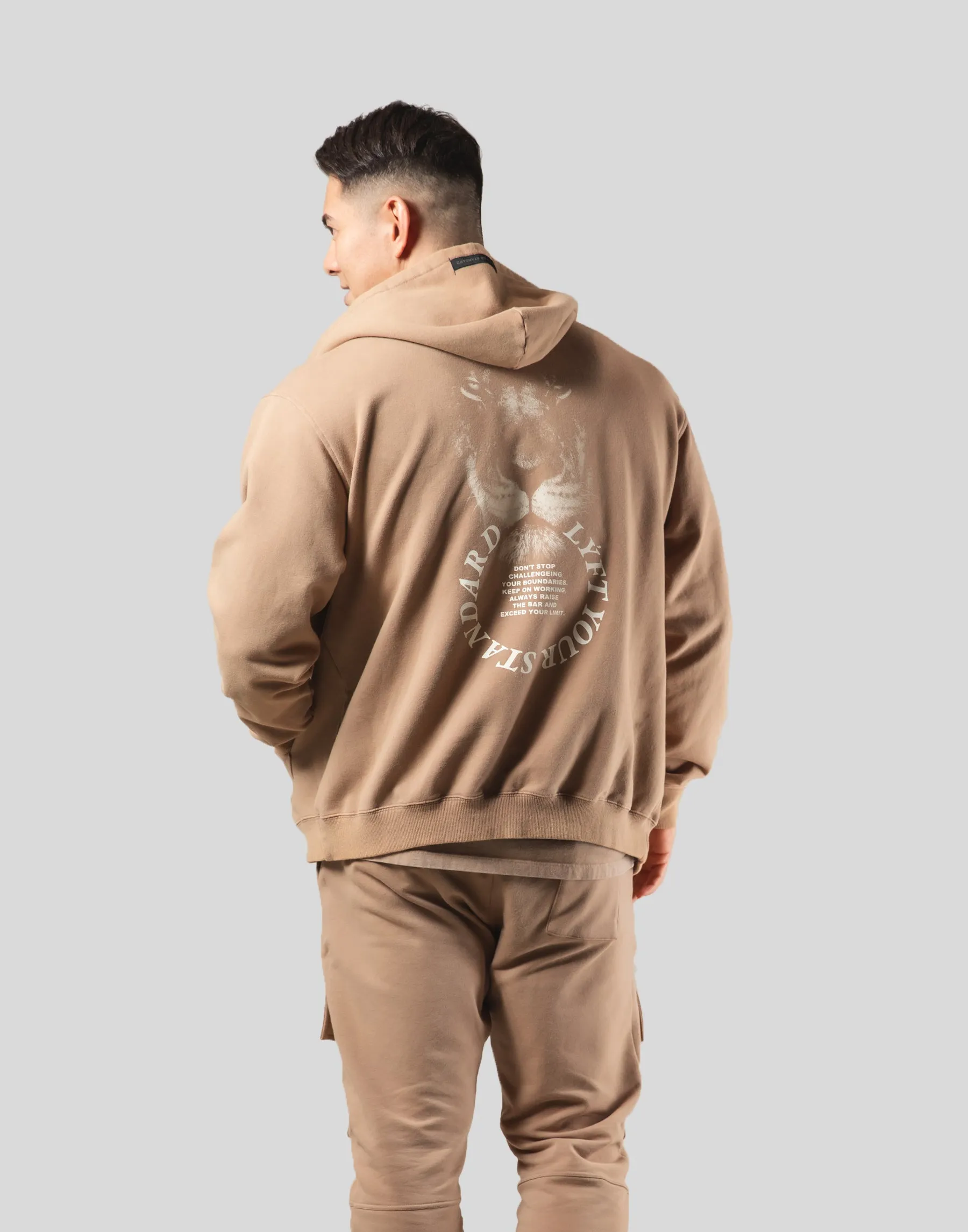 Lion Ring ZipUp Hoodie - Beige