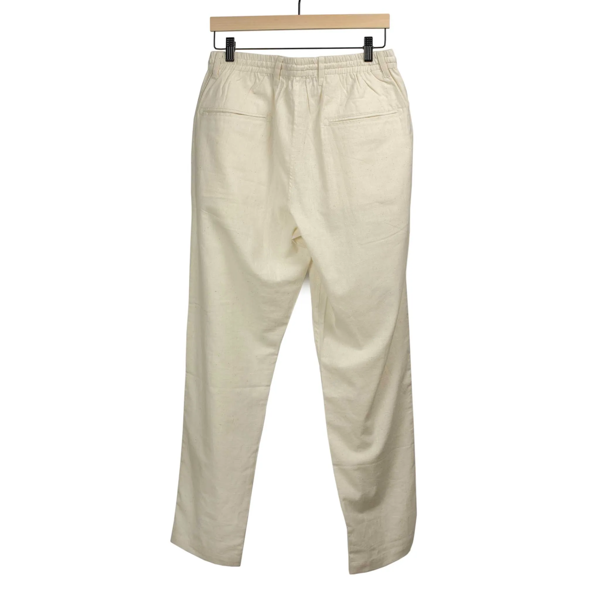 Lisboa easy pants in natural hand-loomed khadi cotton