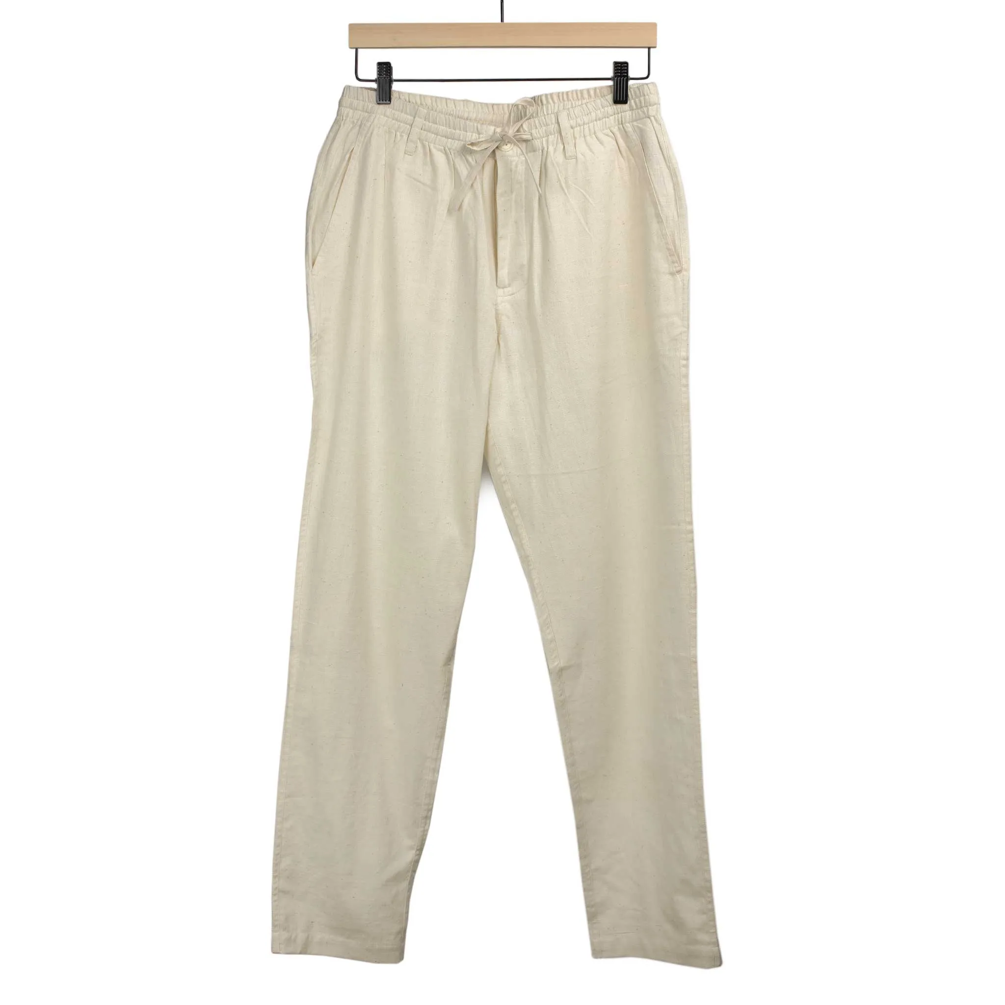 Lisboa easy pants in natural hand-loomed khadi cotton