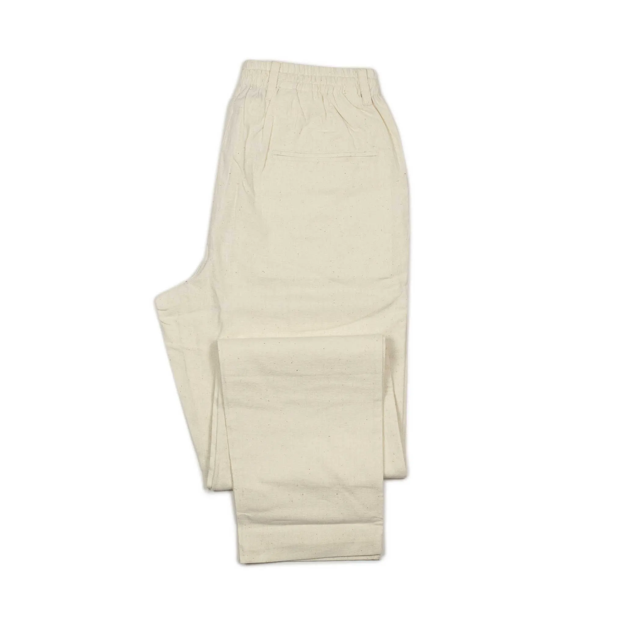 Lisboa easy pants in natural hand-loomed khadi cotton