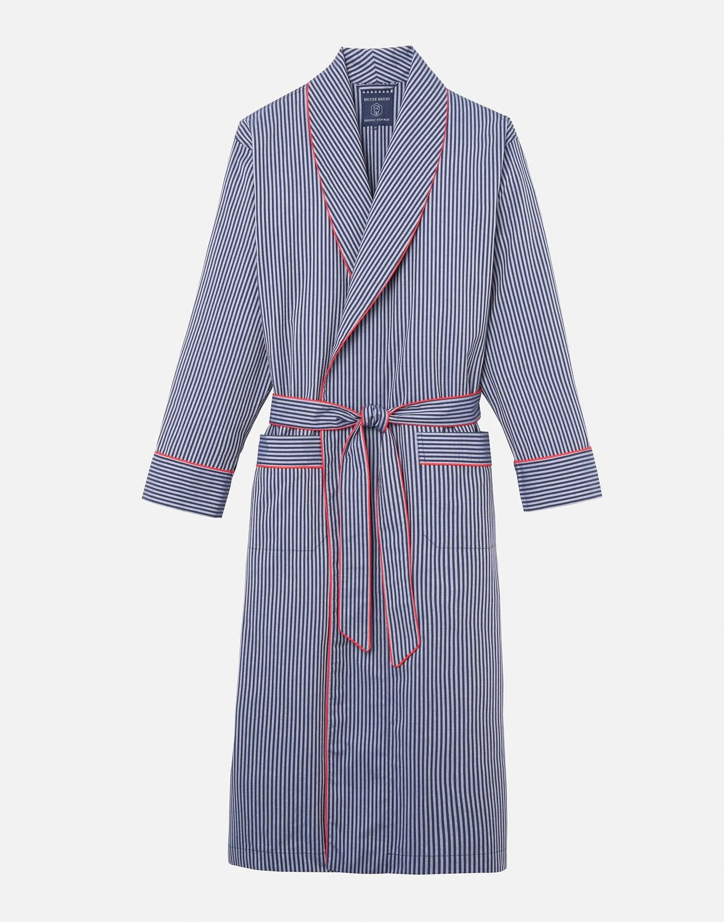 Men's Crisp Cotton Dressing Gown – Winchester Stripe