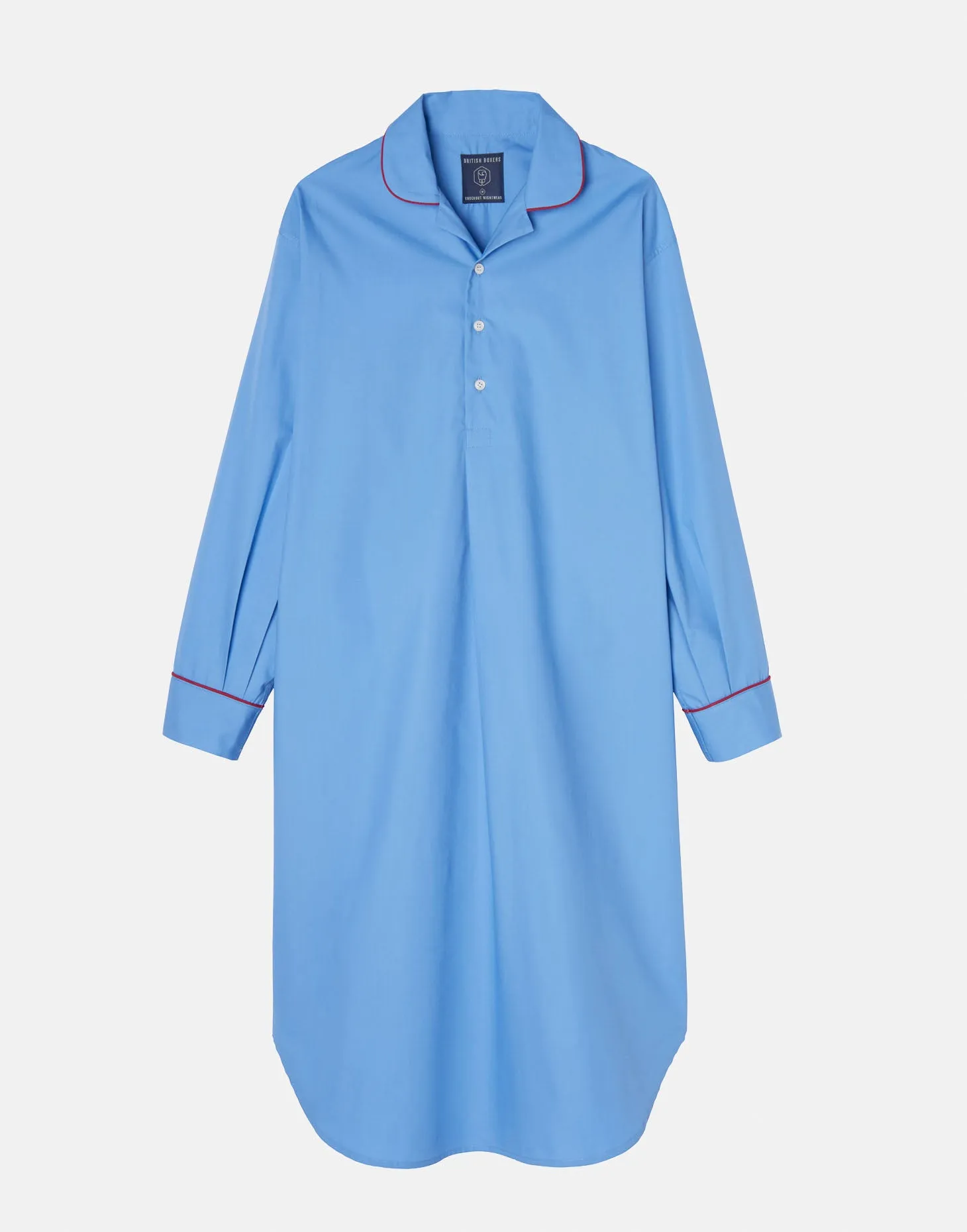 Men's Crisp Cotton Nightshirt – Contemporary Blue