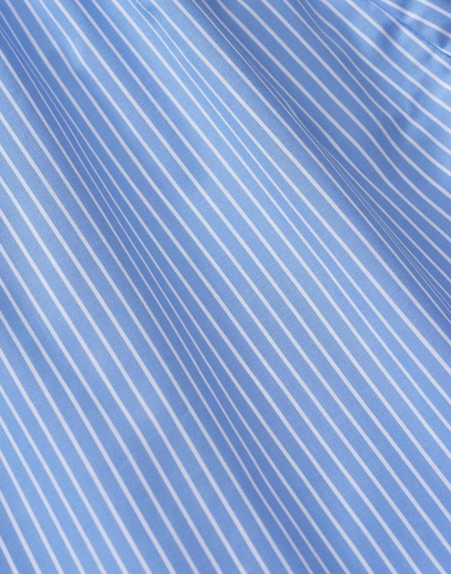 Men's Crisp Cotton Nightshirt – Sky Blue & White Stripe