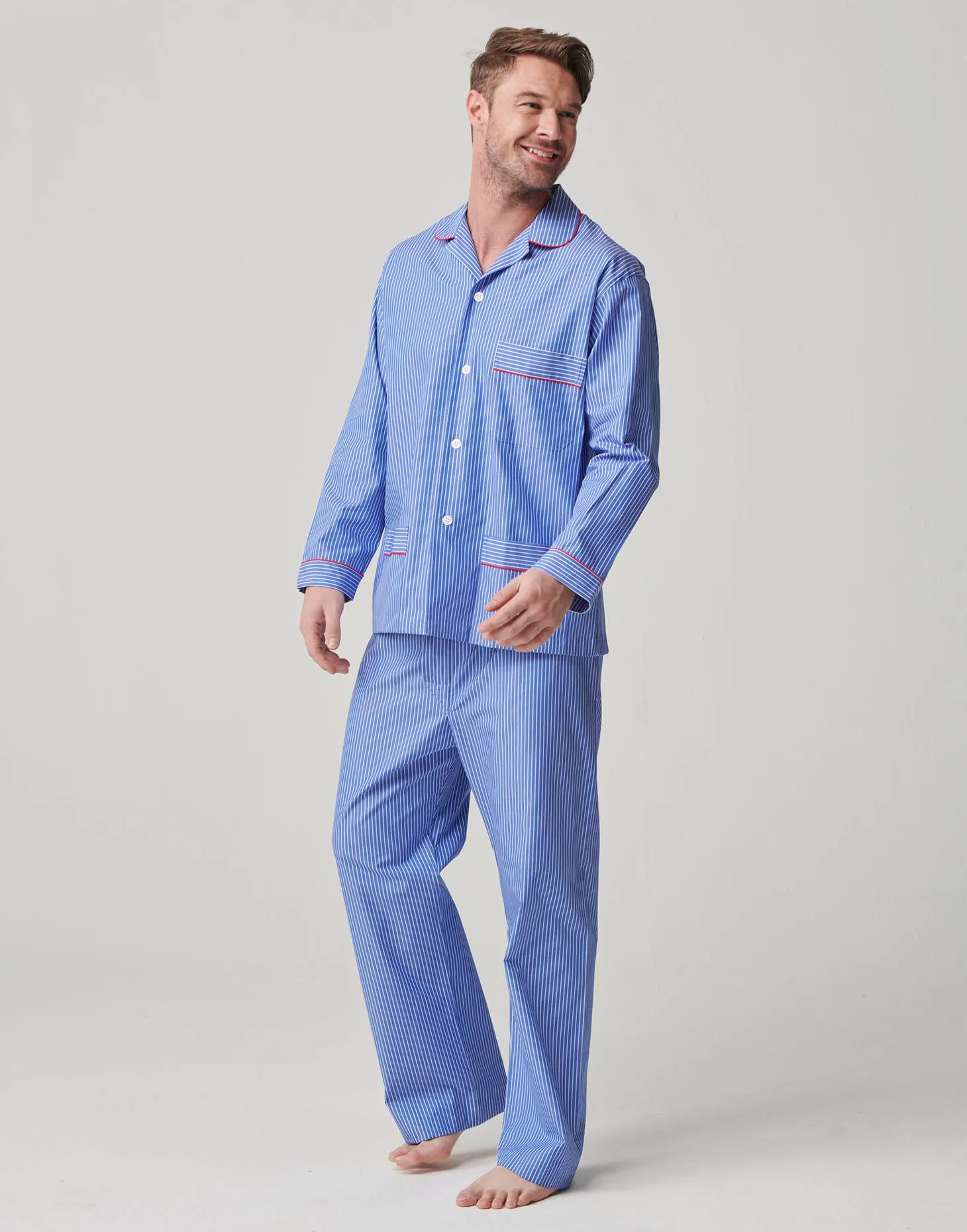 Men's Crisp Cotton Pyjama Set – Burford Stripe